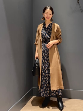 「YECCA VECCA（イェッカヴェッカ）のアイテム（ワンピース/ドレス）」を使った、k..さん（レディース・157cm）の秋コーディネート