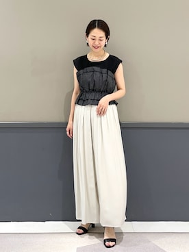 「YECCA VECCA（イェッカヴェッカ）のアイテム（パンツ）」を使った、k..さん（レディース・157cm）の夏コーディネート