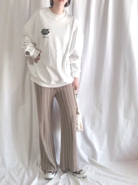 「FIG&VIPER（フィグアンドバイパー）のアイテム（スウェット）」を使った、Sari☺︎さん（レディース・167cm）の春コーディネート