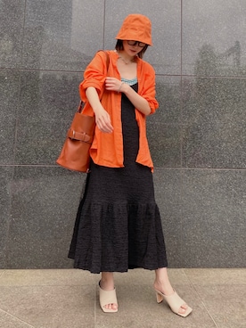 「Alia（アリア）のアイテム」を使った、高千 真穂さん（レディース・165cm）の夏コーディネート