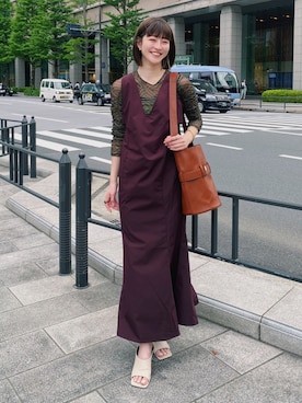 「Solace（ソレイス）のアイテム（ワンピース/ドレス）」を使った、高千 真穂さん（レディース・165cm）の夏コーディネート