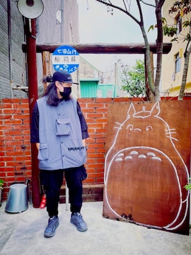 「ARC'TERYX（アークテリクス）のアイテム（帽子）」を使った、Guang BO Changさん（メンズ・165cm）の冬コーディネート