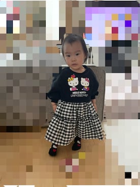 「sanrio（サンリオ）のアイテム（ワンピース、ブラック系）」を使った、shiika＊さん（キッズ・80cm）の夏コーディネート