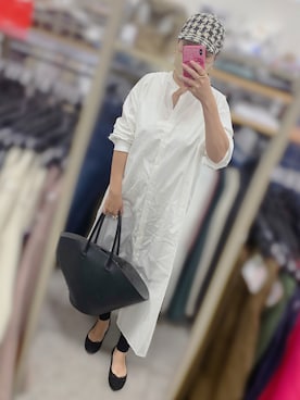 「coca（coca）（コカ）のアイテム（シャツワンピース）」を使った、sioriさん（レディース・157cm）の秋コーディネート