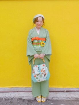 ハンチング ベレー帽を使った 浴衣 の人気ファッションコーディネート 身長 141cm 150cm Wear