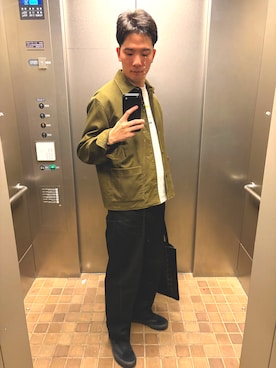 「アイテム（カバーオール）」を使った、ゆうさん（メンズ・168cm）の秋コーディネート