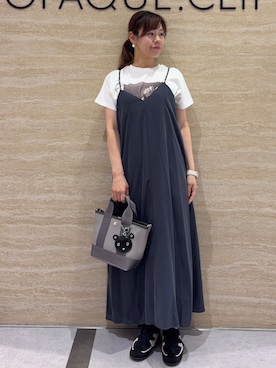 「OPAQUE.CLIP（オペークドットクリップ）のアイテム（Tシャツ/カットソー）」を使った、みやさん（レディース・162cm）の夏コーディネート