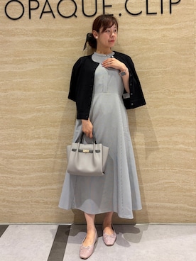 「アイテム（ストール/ショール、ブラック系）」を使った、みやさん（レディース・162cm）の夏コーディネート