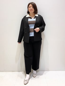 「アイテム（ノーカラージャケット）」を使った、みいちゃんさん（レディース・163cm）の春コーディネート