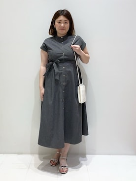 「オフィスカジュアル」｜「アイテム（ワンピース）」を使った、みいちゃんさん（レディース・163cm）の春コーディネート