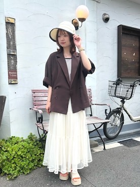 「麦わら帽子」｜Neneさん（レディース・152cm）の夏コーディネート