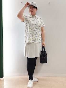 「adabat（アダバット）の【ADABAT NAVY】サルーキジャージキャップ（キャップ、グレー系）」を使った、とみーさん（レディース・155cm）の夏コーディネート