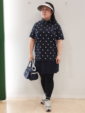 「アイテム（サンバイザー）」を使った、とみーさん（レディース・155cm）の夏コーディネート