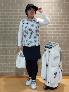「アイテム（サンバイザー）」を使った、とみーさん（レディース・155cm）の春コーディネート