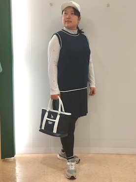 「adabat（アダバット）の【ADABAT NAVY】サルーキキャップ（キャップ、ホワイト系）」を使った、とみーさん（レディース・155cm）の秋コーディネート