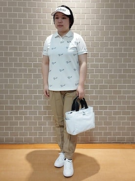 「アイテム（サンバイザー）」を使った、とみーさん（レディース・155cm）の春コーディネート