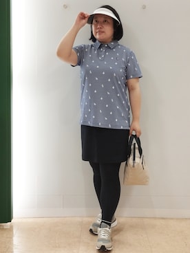 「adabat（アダバット）のUVクリップバイザー（サンバイザー、ホワイト系）」を使った、とみーさん（レディース・155cm）の秋コーディネート