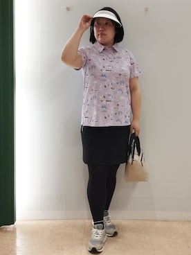「adabat（アダバット）のUVクリップバイザー（サンバイザー、ホワイト系）」を使った、とみーさん（レディース・155cm）の秋コーディネート