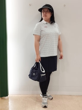 「アイテム（サンバイザー）」を使った、とみーさん（レディース・155cm）の夏コーディネート