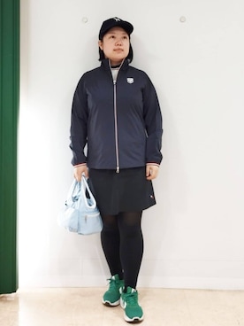 「adabat（アダバット）の【ADABAT NAVY】サルーキキャップ（キャップ、ブルー系）」を使った、とみーさん（レディース・155cm）の冬コーディネート