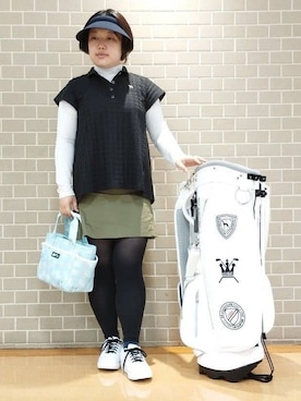 「アイテム（サンバイザー）」を使った、とみーさん（レディース・155cm）の夏コーディネート