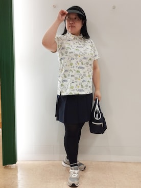 「アイテム（サンバイザー）」を使った、とみーさん（レディース・155cm）の夏コーディネート