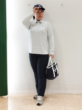 「adabat（アダバット）の【ADABAT NAVY】サルーキキャップ（キャップ、ブルー系）」を使った、とみーさん（レディース・155cm）の秋コーディネート