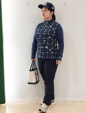 「adabat（アダバット）の【ADABAT NAVY】サルーキキャップ（キャップ、ブルー系）」を使った、とみーさん（レディース・155cm）の夏コーディネート