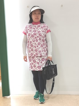「アイテム（サンバイザー）」を使った、とみーさん（レディース・155cm）の春コーディネート