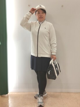 「adabat（アダバット）の【ADABAT NAVY】サルーキキャップ（キャップ、ホワイト系）」を使った、とみーさん（レディース・155cm）の秋コーディネート