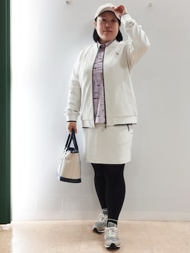 「adabat（アダバット）の【ADABAT NAVY】ツイルキャップ（キャップ、ベージュ系）」を使った、とみーさん（レディース・155cm）の秋コーディネート