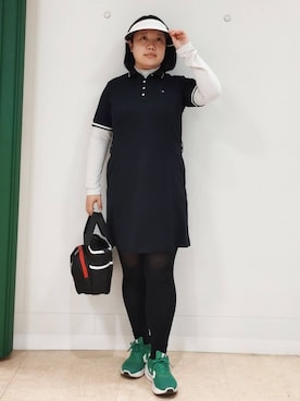 「アイテム（サンバイザー）」を使った、とみーさん（レディース・155cm）の春コーディネート