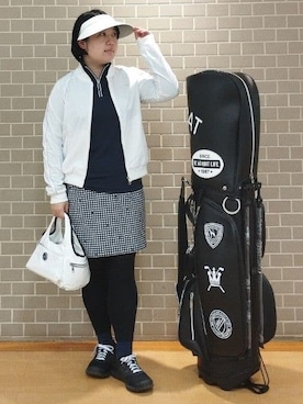 「アイテム（サンバイザー）」を使った、とみーさん（レディース・155cm）の春コーディネート