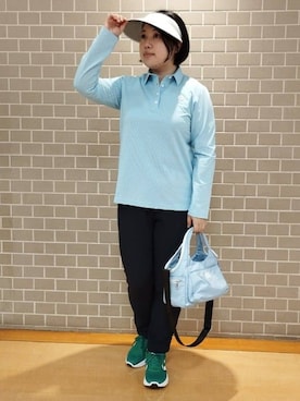 「アイテム（サンバイザー）」を使った、とみーさん（レディース・155cm）の春コーディネート
