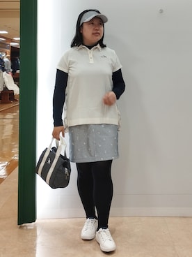 「アイテム（サンバイザー）」を使った、とみーさん（レディース・155cm）の春コーディネート