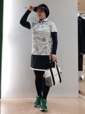 「アイテム（サンバイザー）」を使った、とみーさん（レディース・155cm）の夏コーディネート