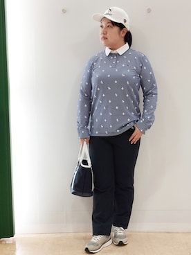 「adabat（アダバット）の【ADABAT NAVY】サルーキキャップ（キャップ、ホワイト系）」を使った、とみーさん（レディース・155cm）の秋コーディネート