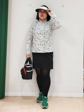 「adabat（アダバット）のUVクリップバイザー（サンバイザー、ホワイト系）」を使った、とみーさん（レディース・155cm）の春コーディネート
