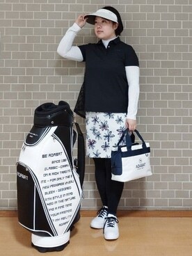 「アイテム（サンバイザー）」を使った、とみーさん（レディース・155cm）の春コーディネート