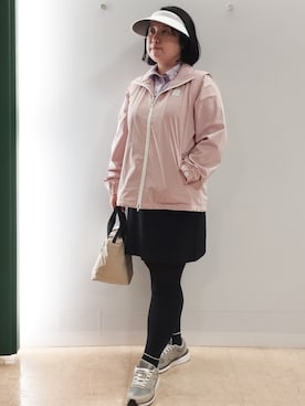「adabat（アダバット）のUVクリップバイザー（サンバイザー、ホワイト系）」を使った、とみーさん（レディース・155cm）の秋コーディネート