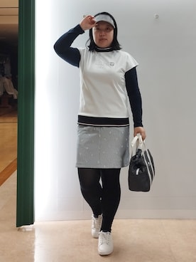 「アイテム（サンバイザー）」を使った、とみーさん（レディース・155cm）の春コーディネート