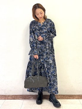 「アイテム（ボストンバッグ、グリーン系）」を使った、madokaさん（レディース・157cm）の秋コーディネート