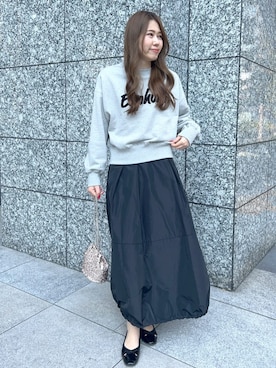 「アイテム（ショルダーバッグ、ゴールド系）」を使った、Risaさん（レディース・160cm）の冬コーディネート