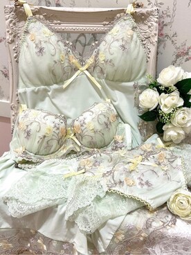 「アイテム（インナーウェア/肌着、グリーン系）」を使った、ichiさん（レディース・153cm）の夏コーディネート