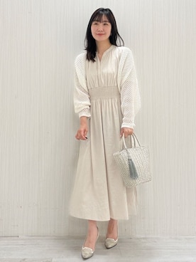 「オフィスカジュアル」｜「アイテム（ワンピース）」を使った、yuさん（レディース・154cm）の春コーディネート