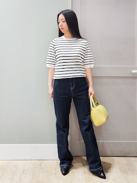 「HusHusH（ハッシュアッシュ）の◆インナーセットスキッパーシャツ（シャツ/ブラウス、ブルー系）」を使った、maiさん（レディース・149cm）の春コーディネート
