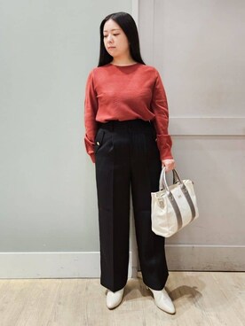 「Lee（リー）のアイテム（トートバッグ）」を使った、maiさん（レディース・149cm）の秋コーディネート