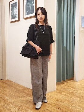 「SHOO・LA・RUE（シューラルー）のアイテム（トートバッグ）」を使った、ポンタさん（レディース・155cm）の夏コーディネート