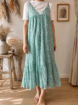 「flower（フラワー）のアイテム」を使った、knnaさん（レディース・163cm）の夏コーディネート