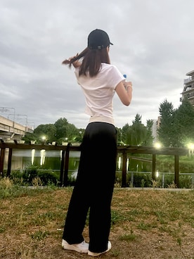 「VARZAR（バザール）のアイテム（キャップ）」を使った、maoriさん（レディース・167cm）の夏コーディネート